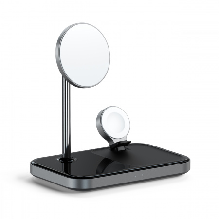Mbajtëse karikuese Satechi Aluminium 3-in-1 Magnetic Wireless, e zezë