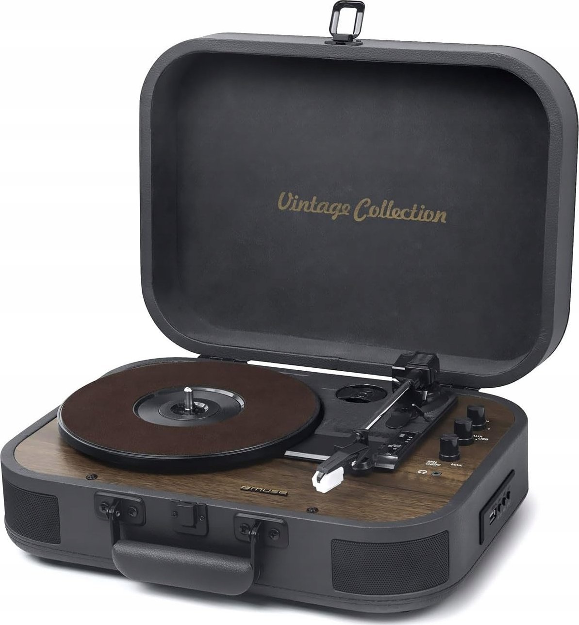 Gramafon Muse TURNTABLE MT-207 DGB, 3 shpejtësi, USB dhe Bluetooth, i zi