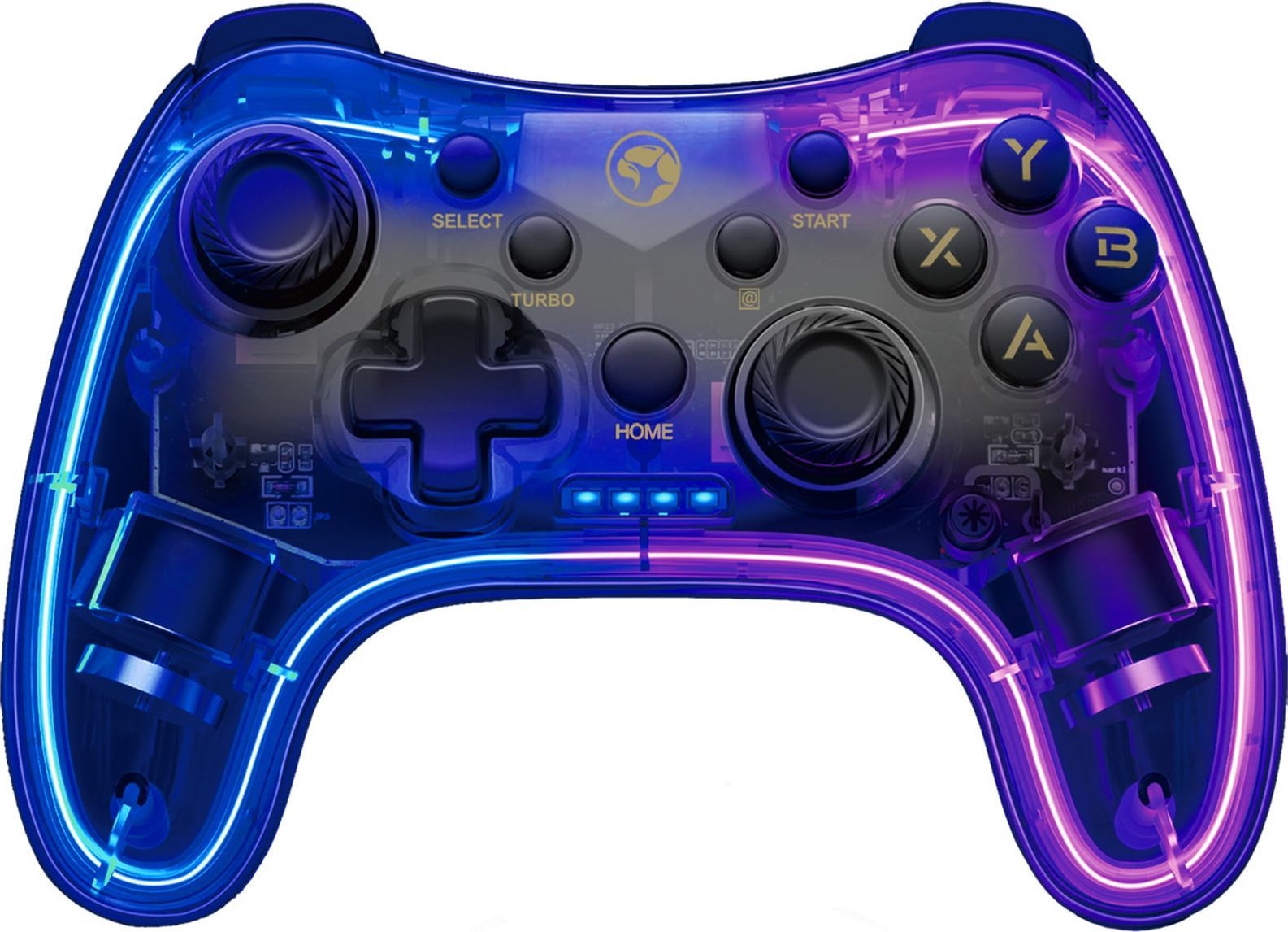 Gamepad Marvo GHOST 40, wireless, 17 butona, transparent