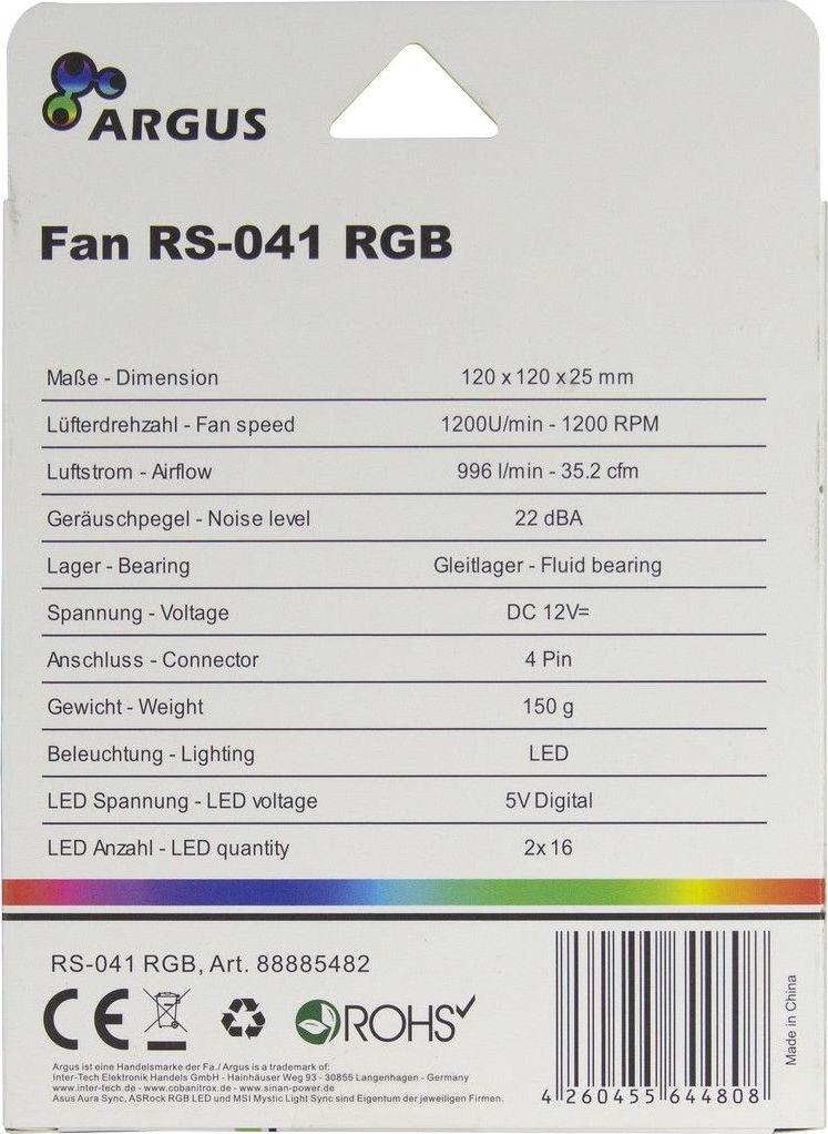 Ftohës Argus RS-041 RGB, 120 mm