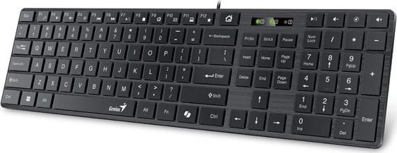 Tastierë Genius SlimStar 126 Copilot, me kabllo USB, layout CZ SK, e zezë