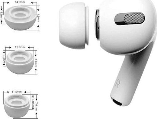 Kapakë silikoni për kufje Tech-Protect THP1158WHT, për AirPods Pro, set S M L, të bardhë