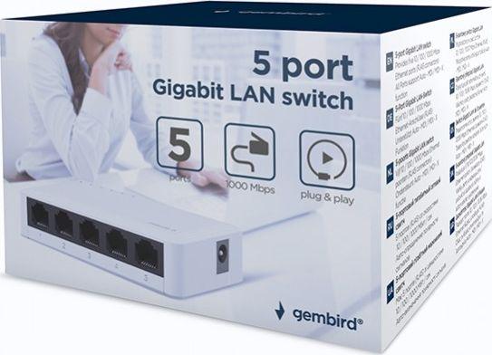 Switch Gembird NSW-G5-01, i bardhë