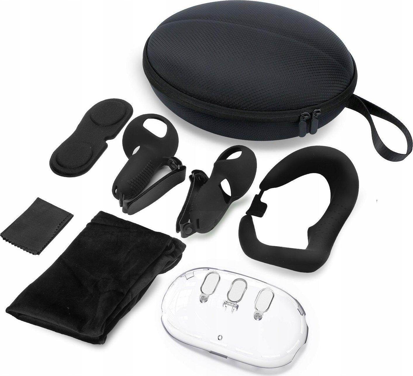 Set aksesorësh 7 në 1 për Meta Quest 3, kutí mbrojtëse, mbulesa mbrojtëse, gri