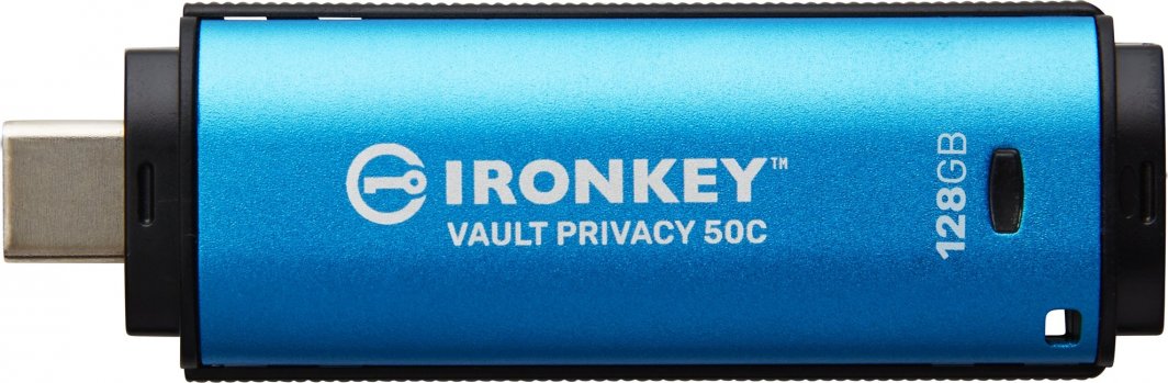 Pendrive Kingston IronKey VP50C, USB-C, 128 GB, i kaltër