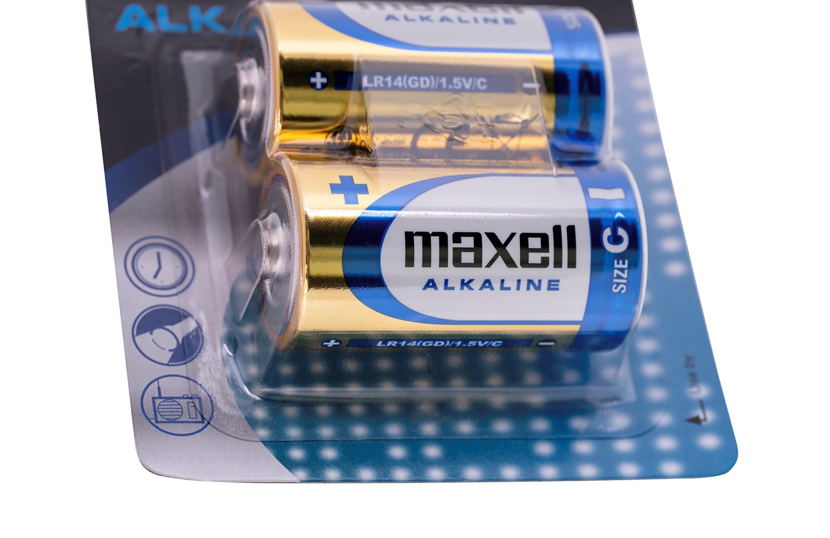 Bateri alkaline Maxell C R14, 1.5V, paketim 2 copë, shumëngjyrëshe