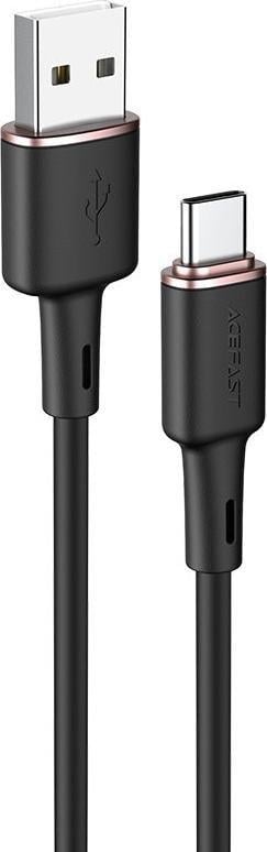 Kabllo USB Acefast USB-A në USB-C, 1.2m, 3A Quick Charge, e zezë