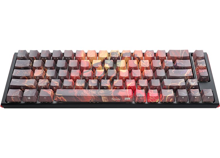 Tastierë lojërash Ducky x Doom One 3 SF, Cherry MX Silent Red, RGB LED, e zezë/e kuqe