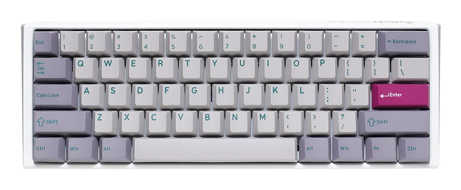 Tastierë Ducky One 3 Mist Mini, Cherry MX Ergo Clear, RGB, e hirtë