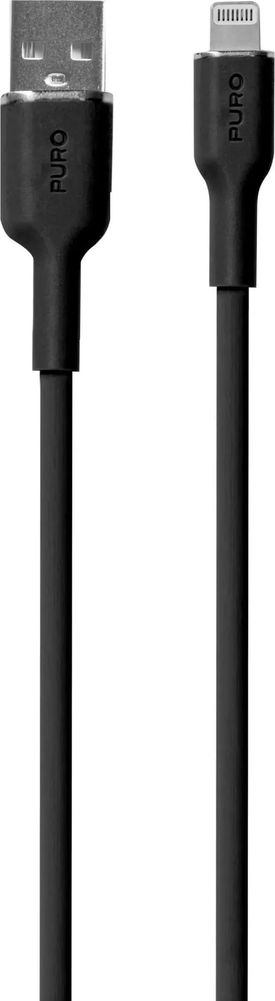 Kabllo karikimi Puro Soft USB A në Lightning, 1.5m, e zezë