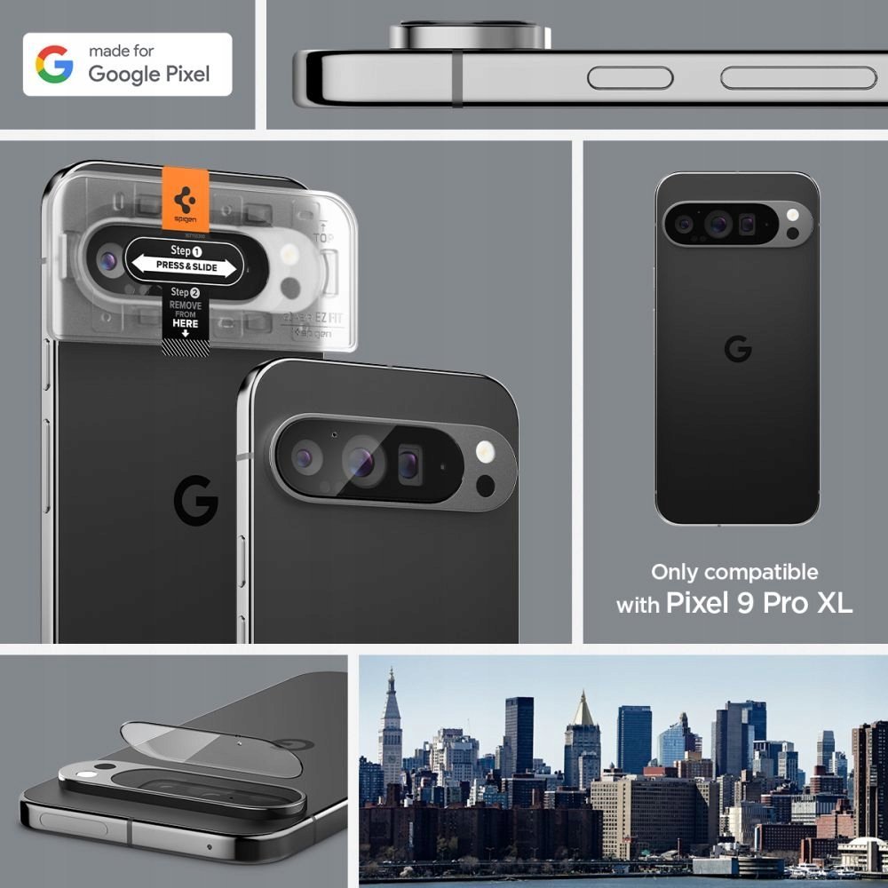Mbrojtësja e kamerës Spigen Optik.TR EZ Fit për Google Pixel 9 Pro XL, 2 copë, transparente