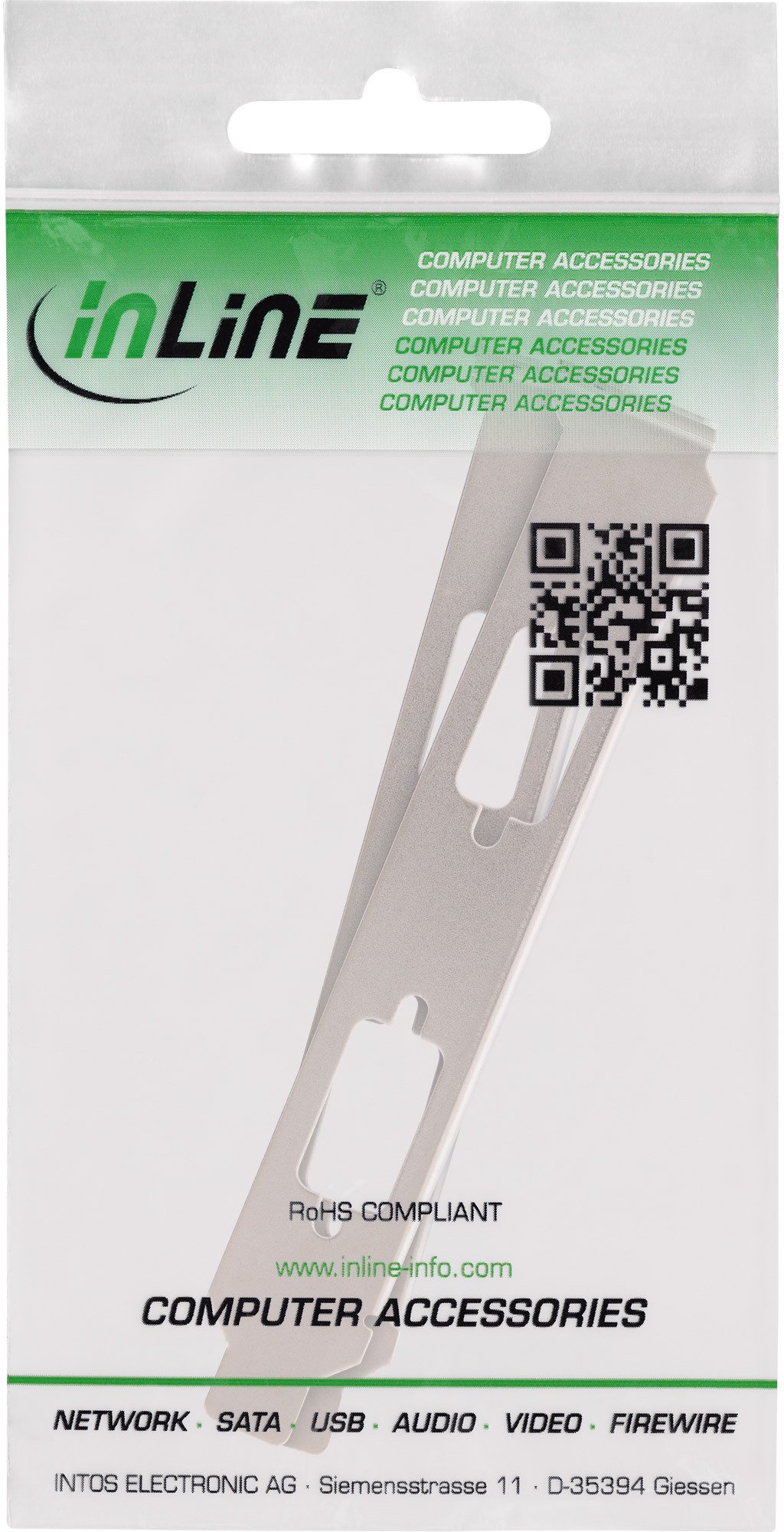 Kapak PCI InLine Slot Bracket, për 2x 9 pin Sub D, set 2 copë, argjendtë