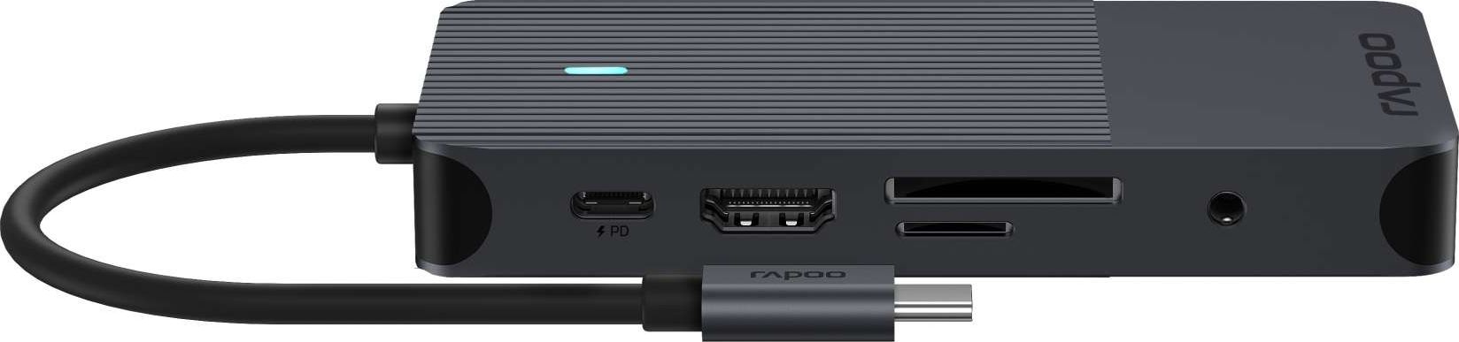 Dok USB C Rapoo UCM 2004, 7 porta, trup alumini, gri