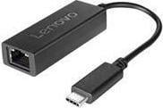 Adaptor USB C në Ethernet Lenovo, gigabit, i zi