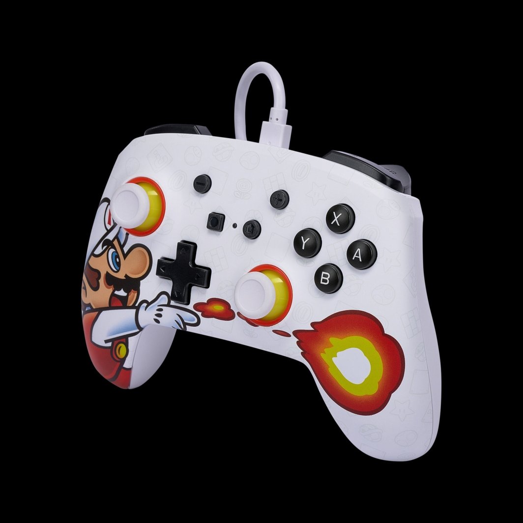 Kontroller PowerA Enhanced Fireball Mario, me kabllo, shumëngjyrësh
