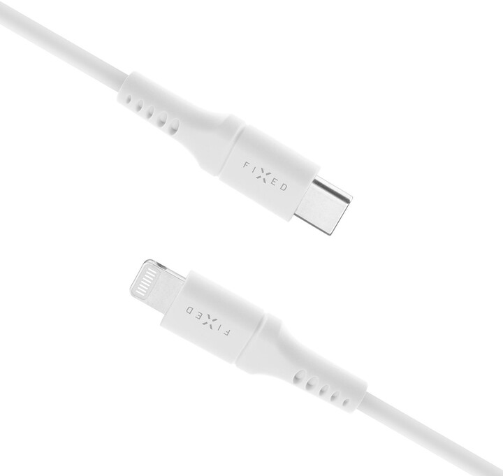 Kabllo për të dhëna dhe karikim FIXED USB-C - Lightning, MFi, PD, 2m, e bardhë