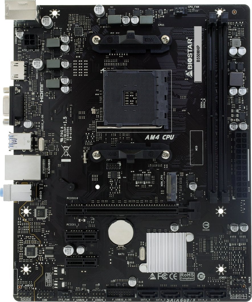 Pllakë amë Biostar B550MHP, AMD B550, Socket AM4, Micro ATX