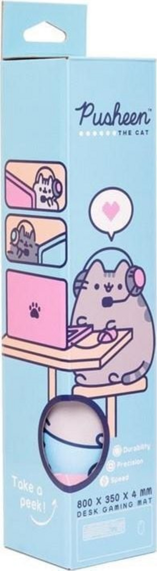 Mauspad Pusheen - Gamer, XL, rozë