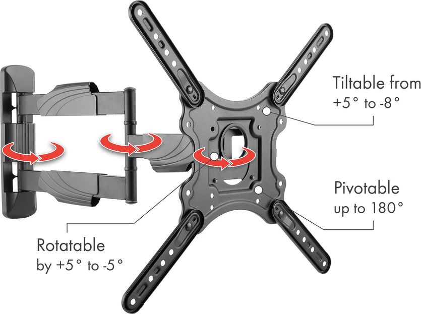 Mbajtëse muri për TV Schwaiger LWH35535 513, për ekrane të sheshta, e zezë