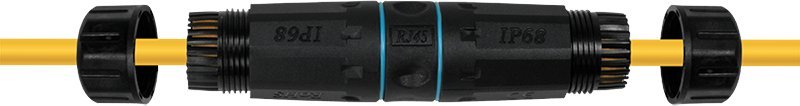 Zgjatues kabllor rrjeti LogiLink Outdoor IDC, IP68, për Cat.6A Cat.7 Cat.7A Cat.8, i zi