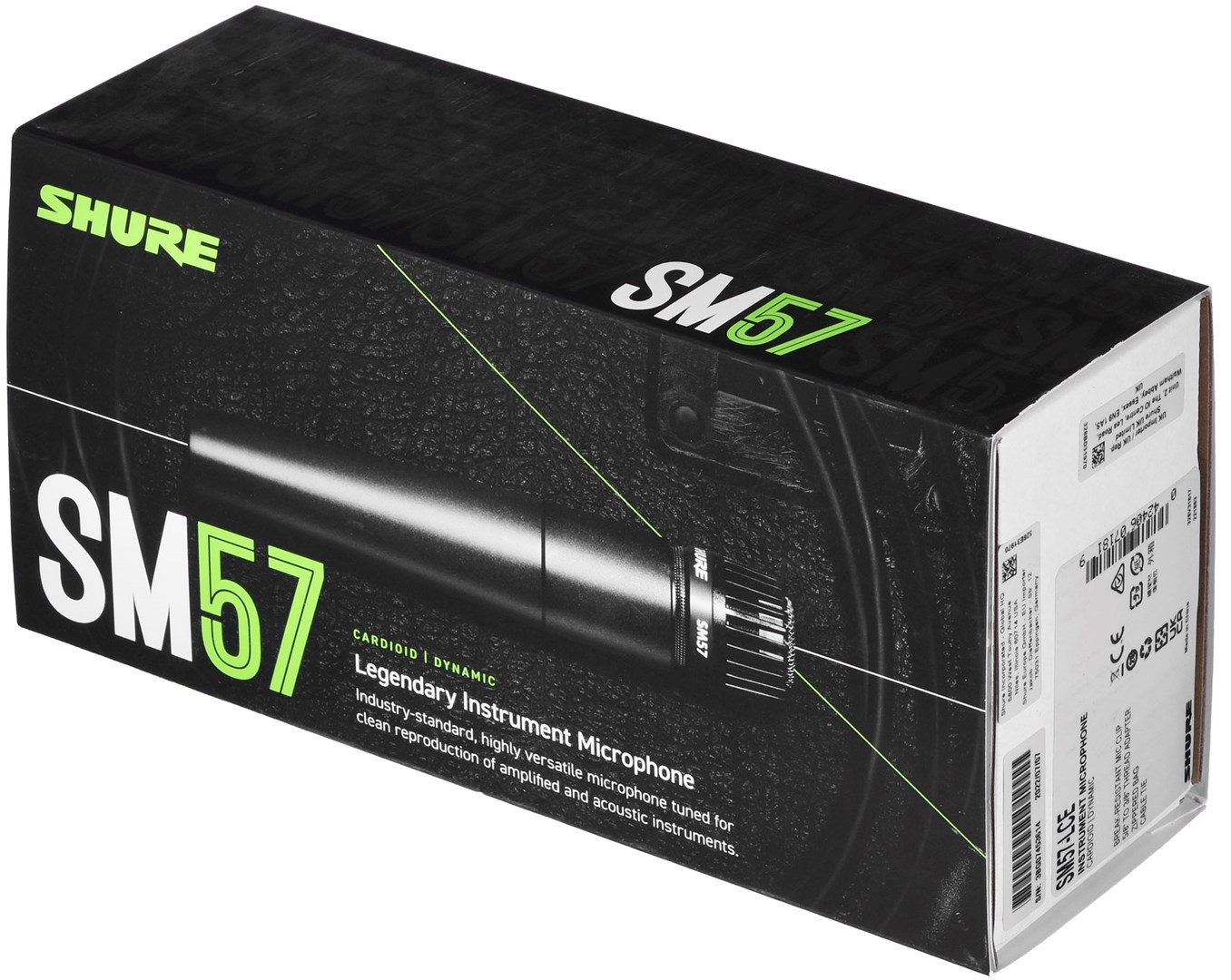 Mikrofon dinamik Shure SM57, kardioid, për instrumente, i zi