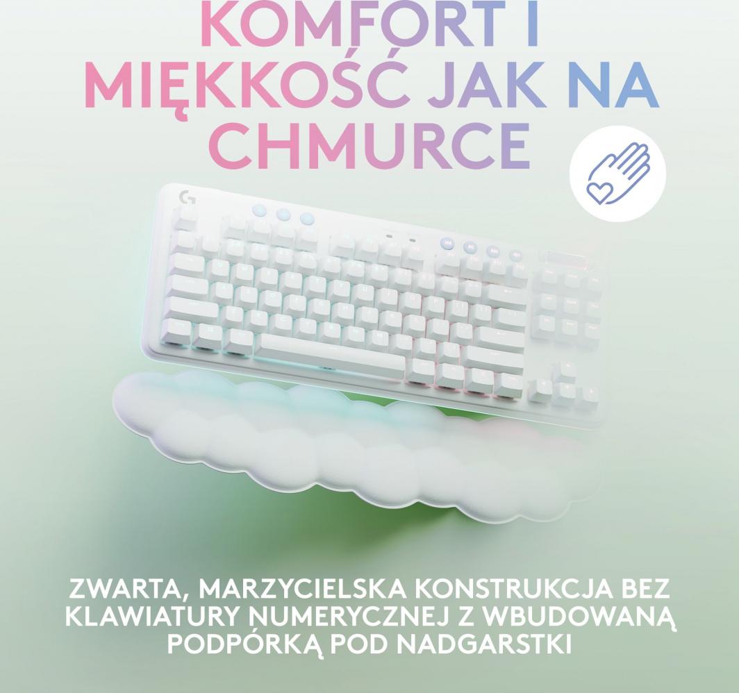 Tastierë Logitech G715 Linear, pa kabllo, e bardhë