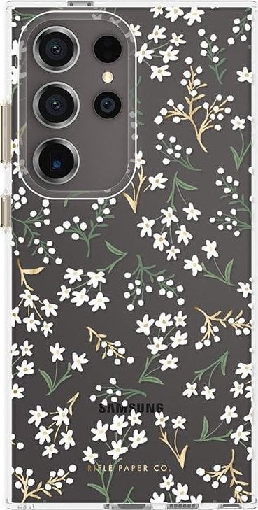 Mbulesë telefoni Rifle Paper Clear Case për Samsung Galaxy S24 Ultra, dizajn Petite Fleurs, transparente