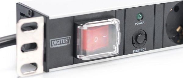 Shirit energjie rack Digitus DN-95403, 7x Schuko, 19", kabllo 2m