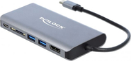 Docking station USB C Delock 87683, 4K, Power Delivery 100W, gri