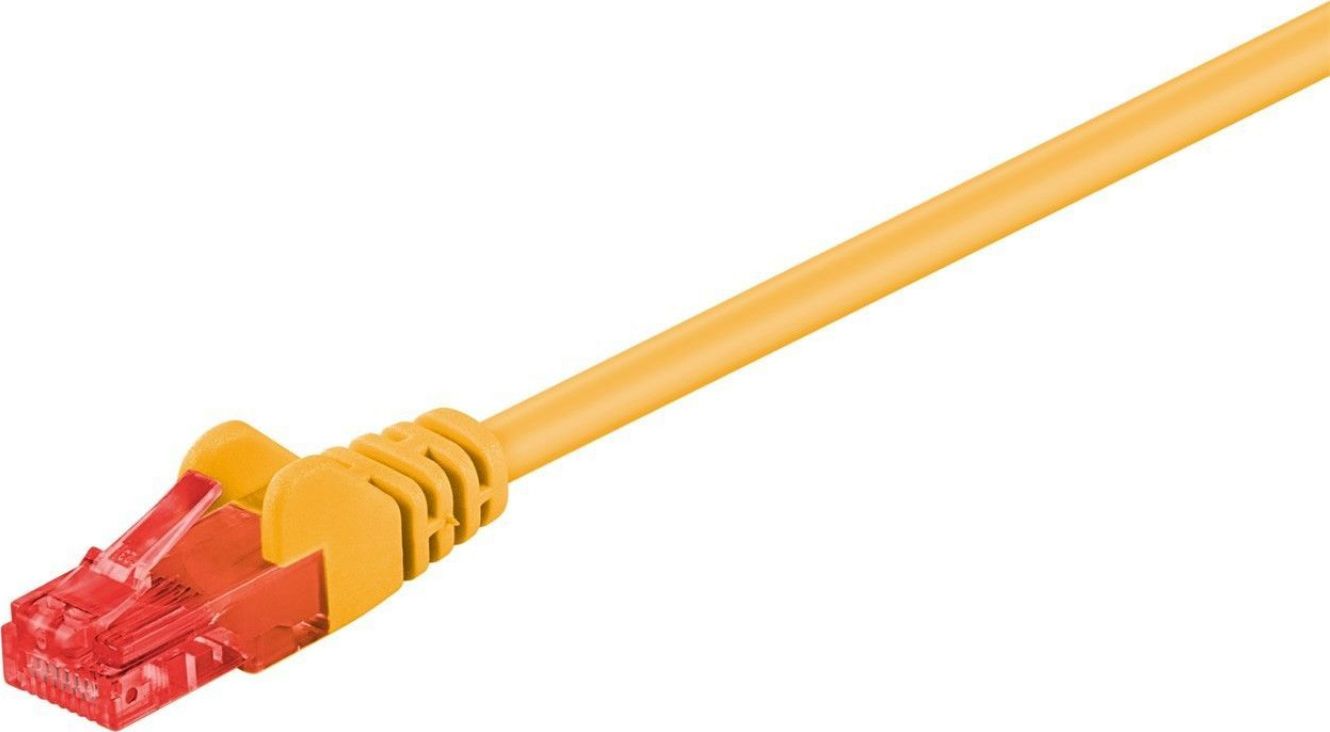 Kabllo patchcord Wentronic Cat.6, U/UTP, CCA, 10m, e verdhë