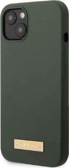 Mbështjellës telefoni Guess GUHMP13MSBPLA, për iPhone 13 6.1", silikon, MagSafe, jeshile khaki