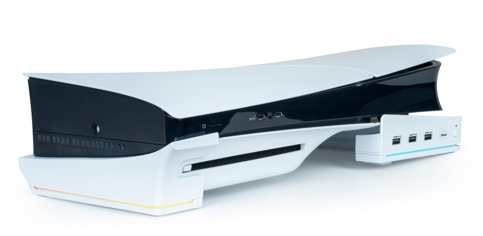 Bazë karikimi Nacon për PlayStation 5 Slim, me USB, ndriçim RGB, e zezë
