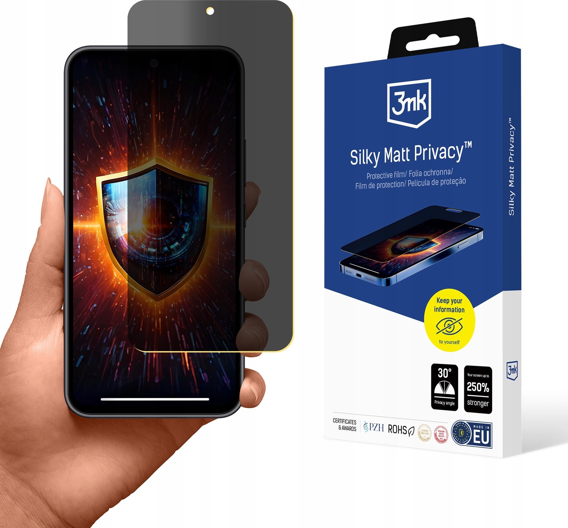 Mbrojtëse ekrani 3mk Silky Matt Privacy për Samsung Galaxy A54 5G, efekt privatësie, përfundim mat