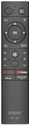 Telekomandë universale Savio RC-22, 10 në 1, USB C, e zezë