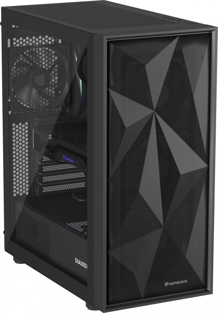 Kasë Genesis Diaxid 605F, e zezë, Midi Tower