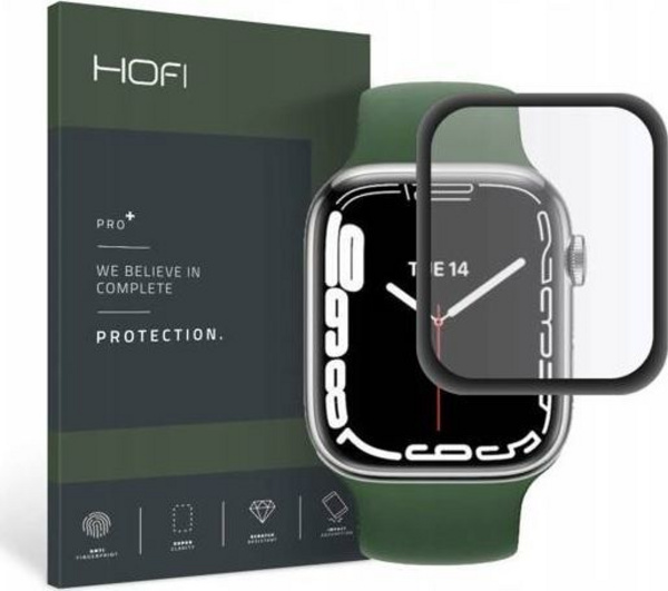 Xham mbrojtës Hofi Hybrid Pro+ Apple Watch Series 7 45mm, 0.3mm, hibrid, i zi