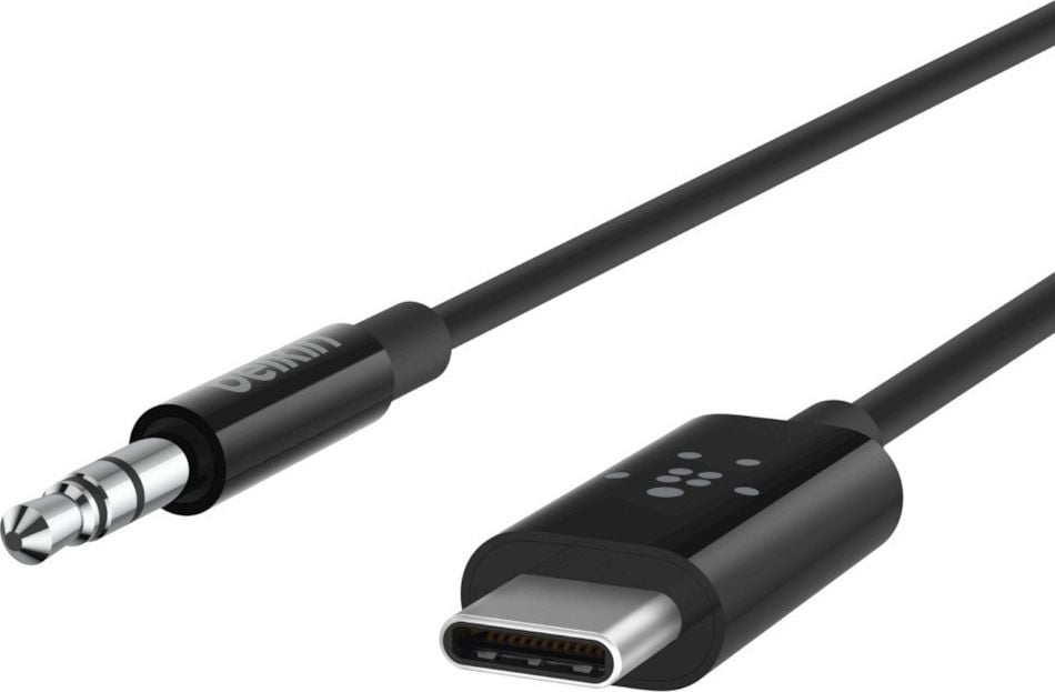 Kabllo audio Belkin USB C në 3.5mm, 0.9m, e zezë
