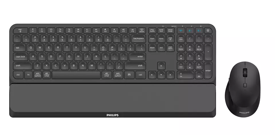 Set tastierë dhe maus Philips 6000 Series SPT6607B, wireless 2.4 GHz, Bluetooth, i zi