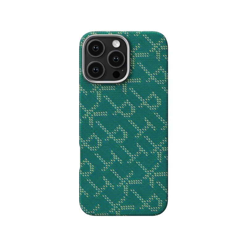 Mbrojtëse për celular Pitaka Tactile për iPhone 16 Pro, e gjelbër
