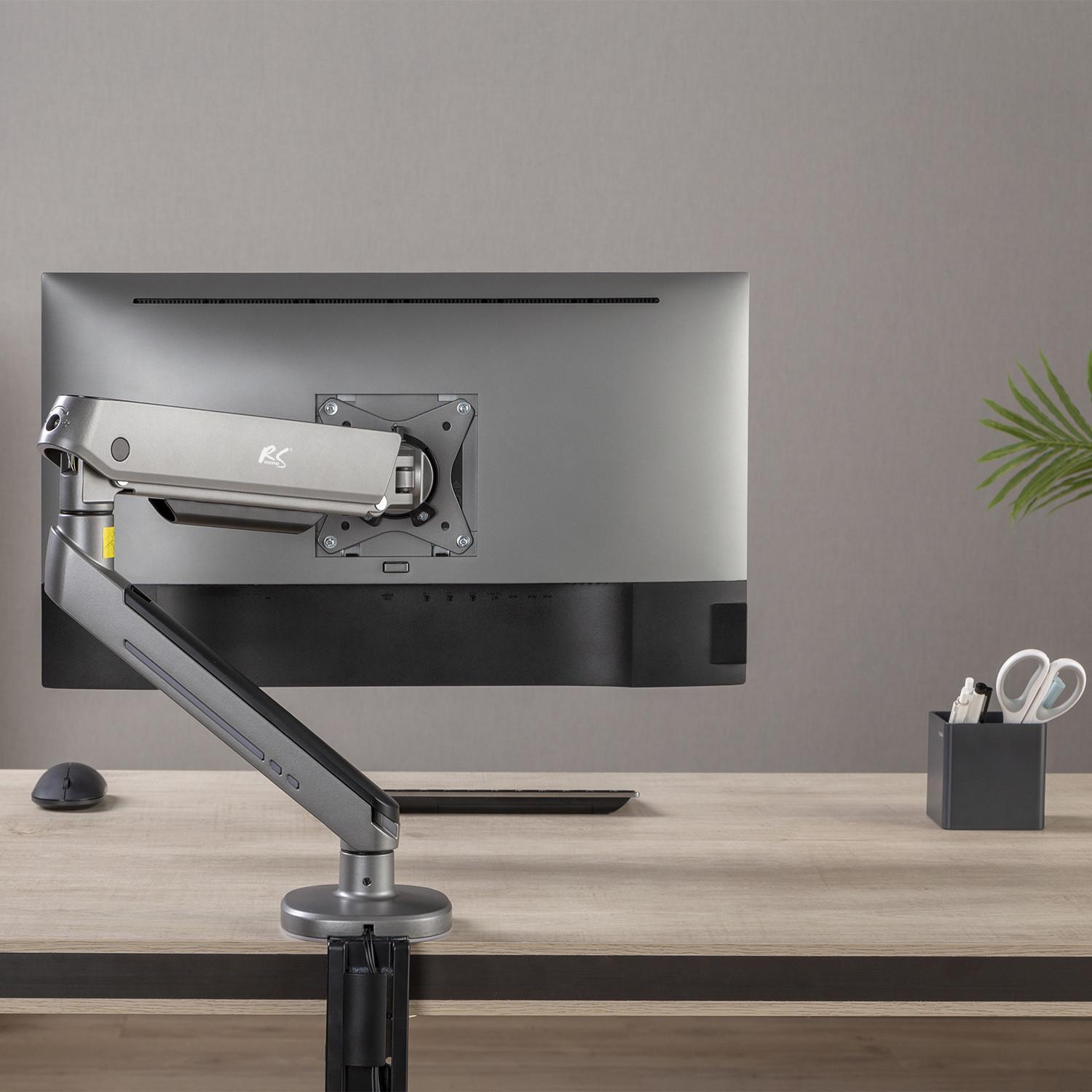 Mbajtëse tavoline për monitor NanoRS RS165, 17"-32", me ndriçim RGB LED, e zezë