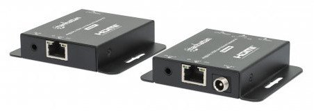 Ekstender HDMI mbi Ethernet Manhattan 4K, komplet me IR, PoC, metalik