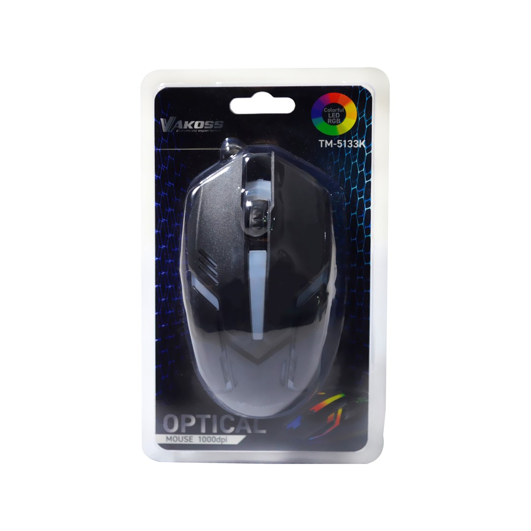 Maus gaming Vakoss TM-5133K, 1000 DPI, me ndriçim, i zi