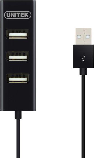 HUB USB Unitek Y-2140, 4xUSB 2.0 mini, e zezë
