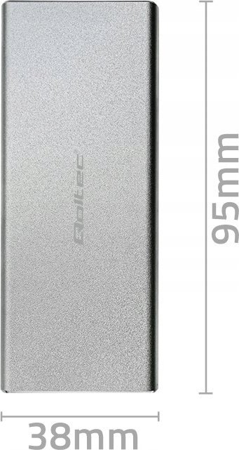 Kuti ekstern Qoltec për SSD M.2 SATA NGFF, USB 3.0, deri 2TB, argjendtë
