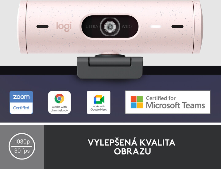 Ueb kamerë Logitech Brio 500, rozë