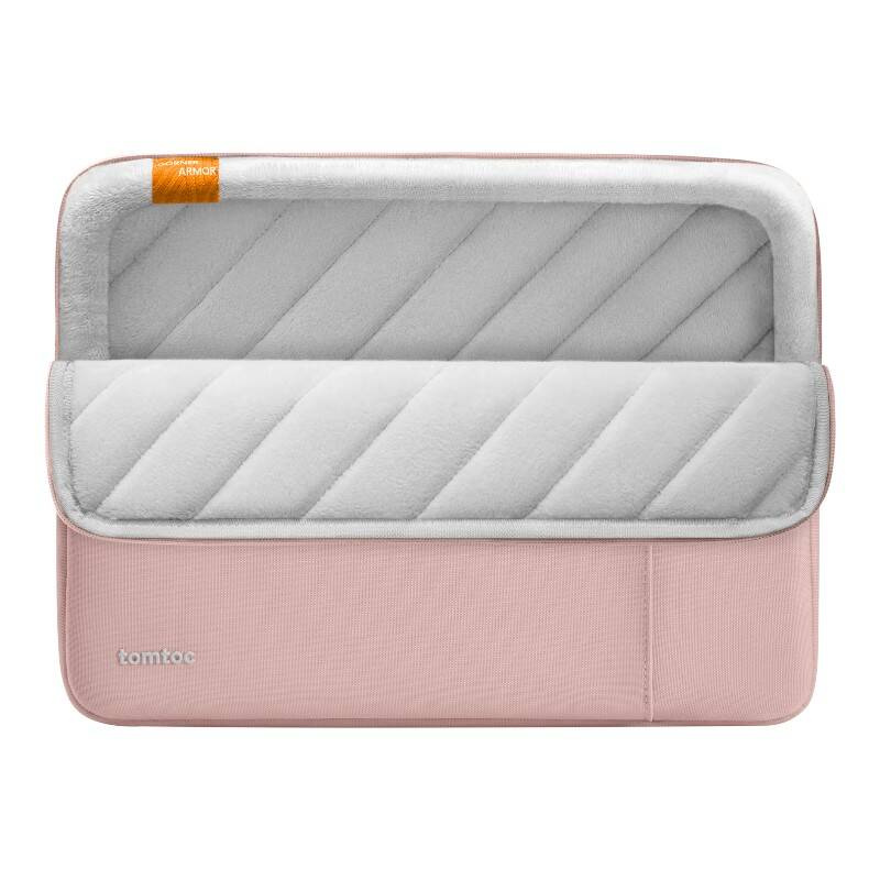 Mbështjellëse laptopi Tomtoc, 14", xhep frontal, rozë