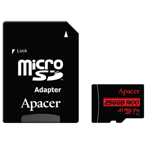 Kartë memorie Apacer Micro SDXC, 256GB, UHS-I U1 V10 A1 R100