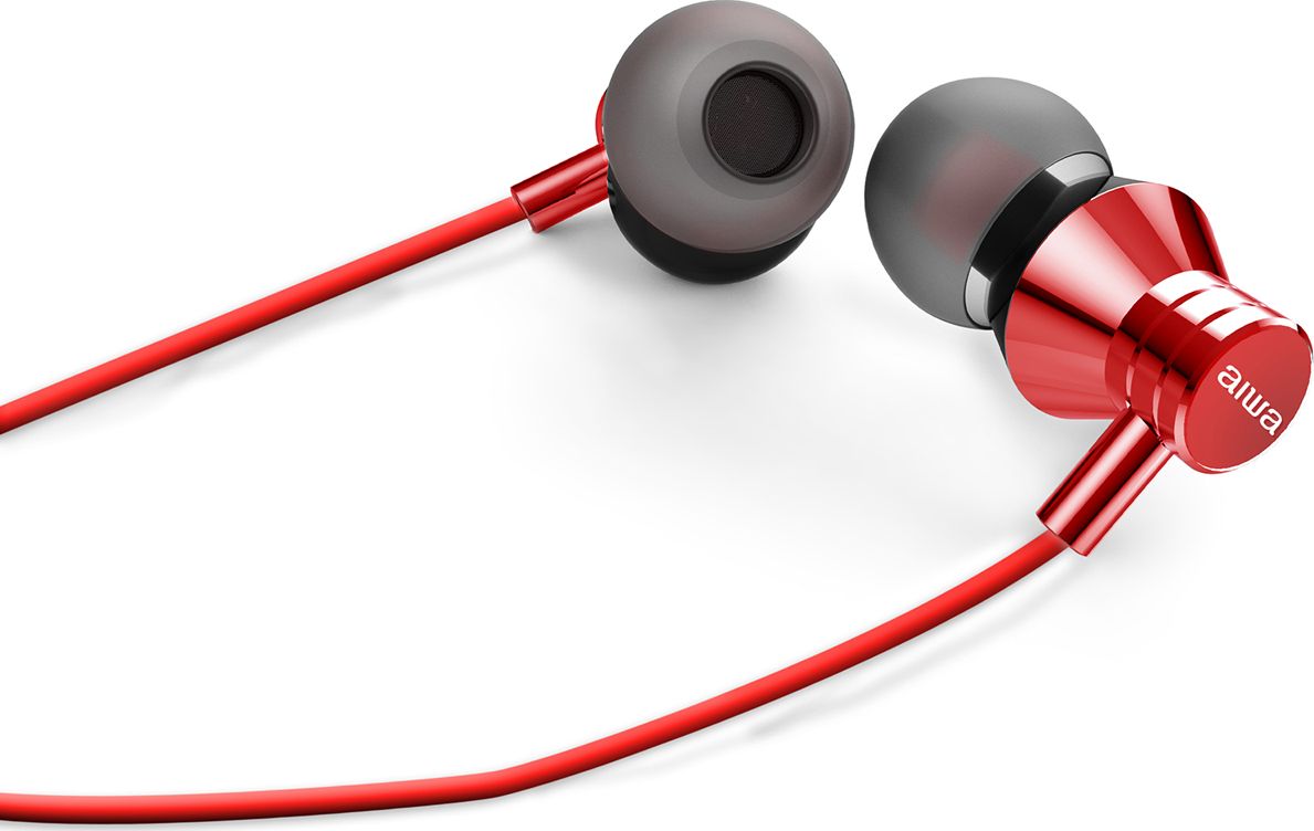 Kufje në vesh Aiwa ESTM-50RD, me mikrofon, me kabllo, të kuqe