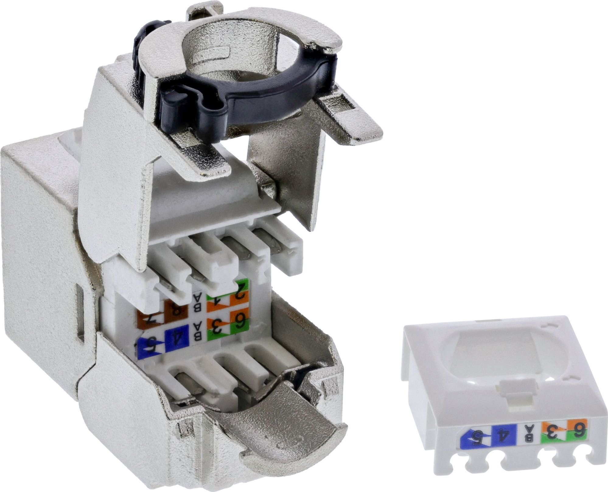 Pako konektorë rrjeti InLine Keystone RJ45, Cat.6A, set 24 copë, metalik