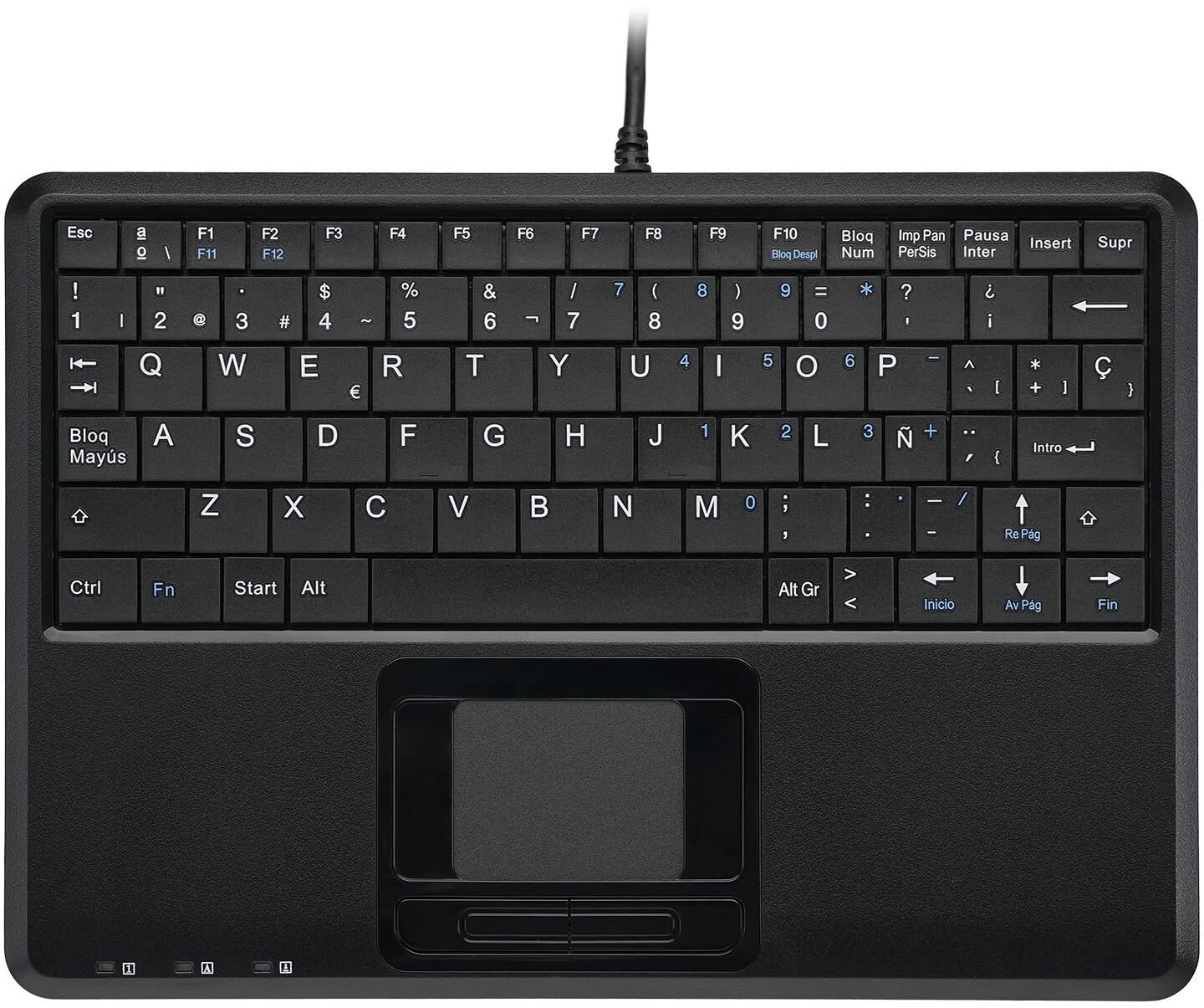 Tastierë Perixx PERIBOARD-510H Plus, super-mini, me touchpad, USB, layout spanjoll, e zezë